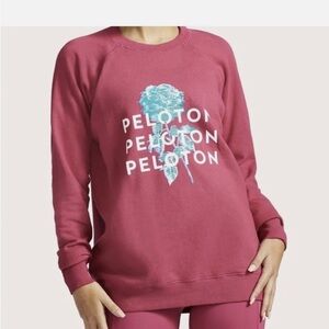 Peloton Red Crewneck with Blue Design